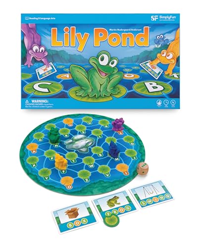 SimplyFun Lily Pond - Educational Game to Practice Early Reading and Spelling - an Engaging and Fun Toddler Game - 2 to 4 Players, Ages 4 & Up - style: Lily Pond