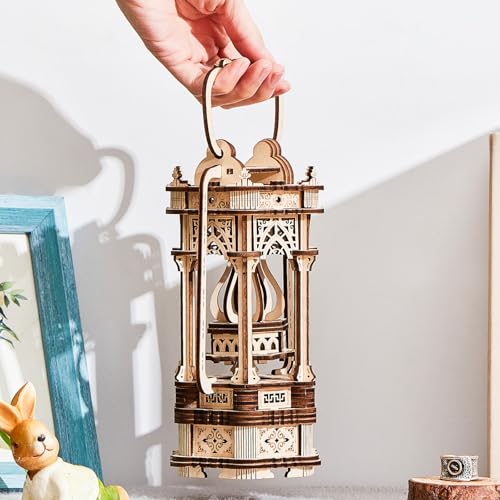 3D Wooden Puzzle for Adults, DIY Lantern Model Kit | Creative Assembly Model Building Kits to Build for Adults and Teens, DIY Assembly Puzzle, Woodcraft Kit for Christmas Day - style: Lantern
