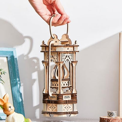 3D Wooden Puzzle for Adults, DIY Lantern Model Kit | Creative Assembly Model Building Kits to Build for Adults and Teens, DIY Assembly Puzzle, Woodcraft Kit for Christmas Day - style: Lantern