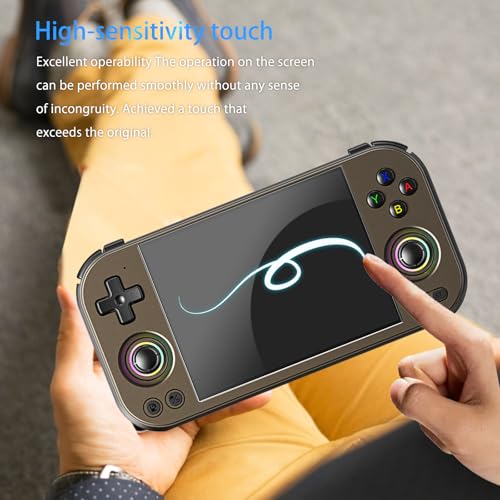 NOUKAJU Screen Protector for RG477M Game Console, HD Tempered Glass,9h Hardness,Scratch,Anti-Fingerprin,Tempered Glass Film Guard for Anbernic RG477M Retro Handheld Game Console[1 Pack]
