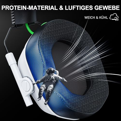 Wireless Gaming Headset for PS5 PS4 PC, Foldable RGB & ENC Mic | 2.4GHz ≤20ms Low Latency, Bluetooth for Switch, Mac & Mobile, 50mm Drivers, 50H Playtime, Lightweight Fit for FPS & Team Play - color: Balck-Beige