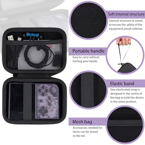 Khanka Hard Travel Case for Anbernic RG35XX Plus/RG355XX/RG355XX Pro Retro | EVA Hard Shell, Mesh Pocket Accessory Storage, Travel-Ready Portable Storage, Easy Carry Handle, Protective Case Only