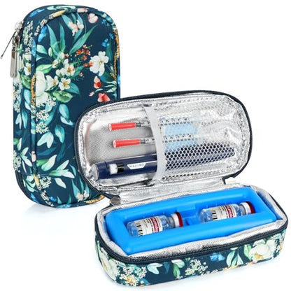 YOUSHARES Peptide Vials Cooler Travel Case - TSA Approved | Diabetic Insulin Vial Cooling Bag , Protective Ice Brick, Refrigerated Diabetes Supplies Organizer,GLP-1 Medication Storage - color: 01_camellia