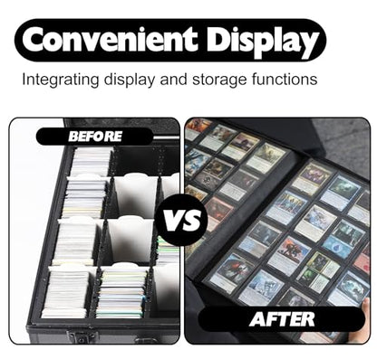 Premium 2000 Pocket Card Binder - 20 Pocket Trading Card Binder with Sleeves Fits 2000 Cards, Ringless Card Album for TCG - Model A，Classic Black - color: 20P - Classic Black