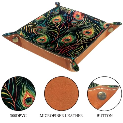 Peacock Feathers Pattern Dice Tray Dice Rolling Tray Folding Dice Holder for Dice Games, Like RPG, DND and Other Table Games - color: Multi 8