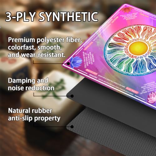 Pittera Mahjong mat for Table/31.5lnch/American Mahjong Table Cloth with Rules mats with Drawstring Bag,Noise ReductionAnti-Slip Game mat for Table,for Mahiona/PokerBoard Games/Card Games (Purple) - color: Purple Gradient