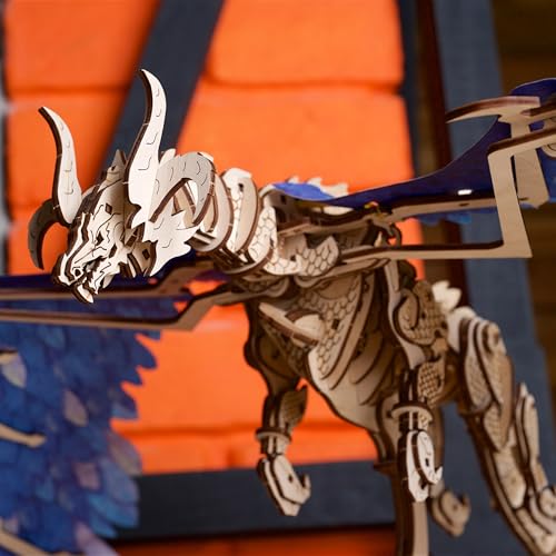 UGEARS 3D Wooden Puzzles for Adults - Windstorm Dragon 3D Puzzle - Mechanical Model Kits for Adults to Build - DIY Building Set Gifts for Fathers Day, Brain Teaser Puzzle, Hobby Kit - style: Windstorm Dragon