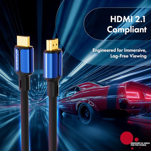HDMI Cable V2.0 with Ethernet, Ultra HD 3D/4K@60Hz, 9.9 Feet, 18Gbps Transmission Speed, HDR, Dolby Atmos, Compatible with All HDMI Devices Laptop Desktop TV Set-top Box Gaming Console - color: Blue, size: 9.9 Feet