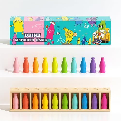 Bottle Color Match Game, Fun Family Board Game for Kids 8-12, 2-4 Player Bottle Collision Game for Kids and Adults, Perfect for Travel Camping Holidays Party Night - color: Multicolor