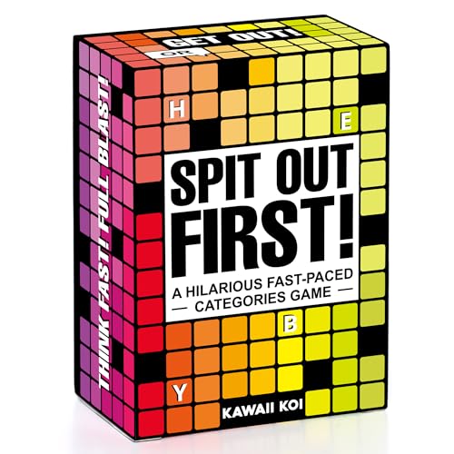 SPIT OUT FIRST - Categories Card Games Fast-Paced & Hilarious Party Game for Ages 14 & Up, 2 to 7 Players or Teams - 107 Word Flash Cards Board Game, Perfect for Family Game Night & Party Favors
