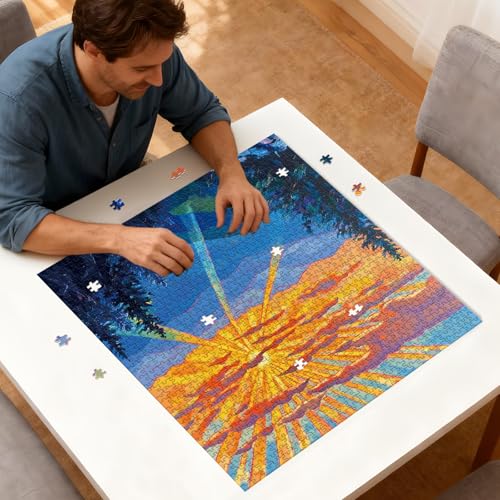 Puzzle for Adults 1024 Pieces, Bold Sunset Mountain Scene Puzzle, Challening Impossible Difficult Hard Fun 1024 Pieces Jigsaw Puzzles for Adults - color: Dusk 1024 Pieces