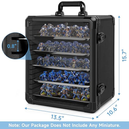 Miniatures Storage Case Miniatures Transport Case Aluminum Alloy Frame with Lock (Large Size) - size: Large