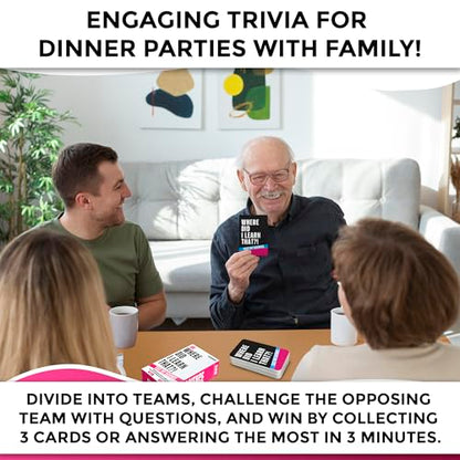 Trivia Card Games for Adults — Family Board Games for Teens and Adults | 500 Science Questions Trivia Cards with Answers – Fun Party Game for Family Game Night - color: 3. Science