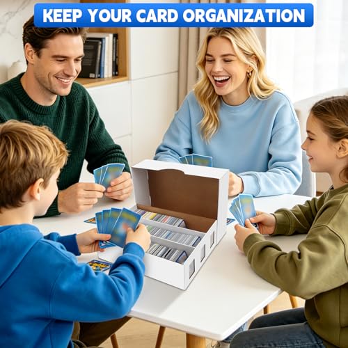 8 Pack Trading Card Storage Box, 18800+ Count Card Storage Box with 48 Card Divider White Sports Card Storage Box Cardboard Card Organizer Box Bulk Card Case Trading Card Box for Sport Basketball Card - style: 8 Set-2