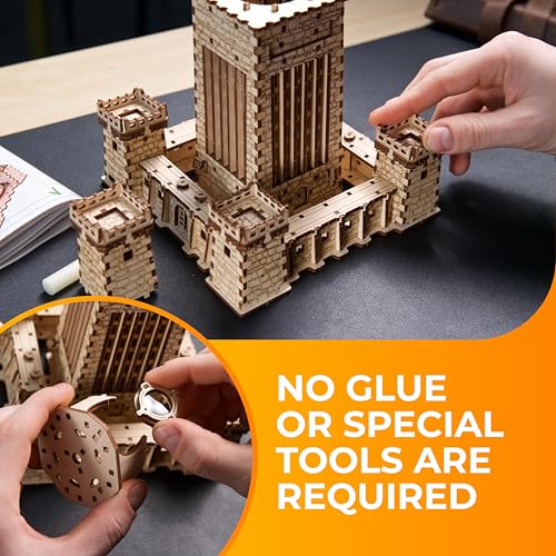 UGEARS Lighthouse of Alexandria 3D Wooden Puzzle for Adults – Wooden Model Kit with LED Night Light, DIY Building Hobby Set, Ancient World Landmark, Home Decor, Brain Teaser, Creative - style: Lighthouse of Alexandria