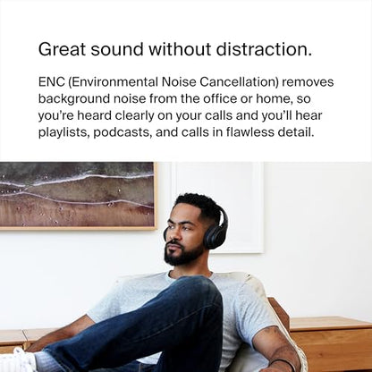 Belkin SoundForm Adapt Wireless Headset, Boom Mic, 45H Battery | Over-ear headphones, foldable design, USB-C and 3.5mm wired option, work calls, gaming, travel, office
