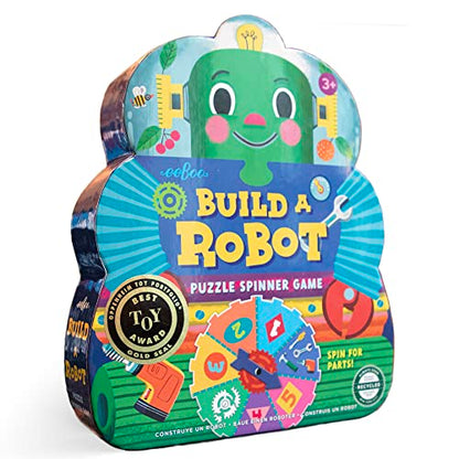 eeBoo Build a Robot Spinner Game, Matching Game, Ages 3+, 2-4 Players | Introduces early number recognition & imaginative play. Includes spinner & robot building pieces. 15-30 min game - style: Build a Robot