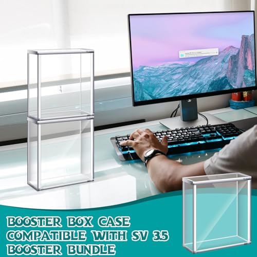 Cinnvoice Acrylic Magnetic Case Booster Box Protective Case Stackable 4mm Thick Magnetic Closure Gifts for Collectors, Cards Not Included(1 Pcs,Booster Bundle (Flat)) - style: Booster Bundle (flat)