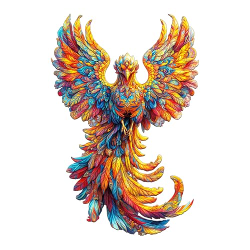 Wooden Puzzles for Adults - Flameborn Wooden Jigsaw Puzzle, Unique Animal Shaped Wood Puzzles Adult, Christmas Birthday Gifts for Friends/Family, Home Decor 11.4 * 7.6in 120pcs - color: Flameborn, size: Medium
