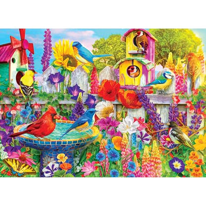 RoseArt Kodak Premium Bird Bath Garden 1000 Piece Jigsaw Puzzle | Fully Interlocking Pieces, Bonus Poster Included, Made in USA - style: Bird Bath Garden