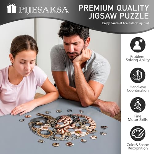 Wooden Puzzles for Adults, Mechanical Brainstem Wooden Jigsaw Puzzles, Flat Puzzle with 3D Visual Effect, Brain Wood Puzzles Adult, Unique Shape Wall Art Canvas Puzzle Gift (M-11.4 * 10.8in-185Pcs) - color: Mechanical Brainstem, size: Medium
