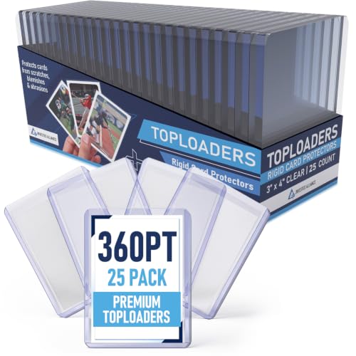Premium Seamless 20PT - 360PT Thick Top Loaders for Cards | Top Loader Card Holder, Baseball Card Sleeves Hard Plastic, Hard Trading Cards Sleeves, TCG Sports Sleeve Hards, Toploader Clear Plastic. - style: 360PT - 25 Count