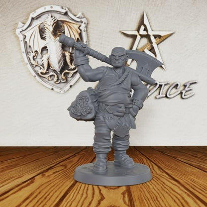 Unpainted Resin NPC Minis for Tabletop RPG Game - 28mm Scale Fantasy Village Folk Set for Dungeon Masters & RPG Gift - 3pcs Human Miniatures Tabletop Gaming Miniatures - Male Townsfolk (AS613)