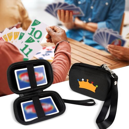 Travel Card Games Case Compatible with Card Games Set, Hard EVA Playing Card Case for UNO & Phase 10 (Not Including Cards) (Black)