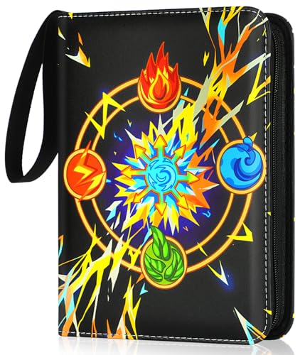 Card Binder for Cards, 4-Pocket Trading Card Binder with 50 Removable Sleeves Fits 400 Cards, Great Creative Design Card Collection Binder Album Gift for Boys Girls Aged 4 to 16 - color: 400 Pockets
