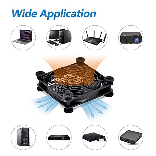 USB 120mm Quiet Fan, 5V USB Portable Cooling Fan for Flat Panel TV Receiver Router DVR PlayStation Xbox Computer Cabinet Cooler - size: Usb 120mm Fan