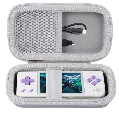 khanka Case for RG28XX Retro Handheld Game Console + HDMI Adapter,White | EVA Hard Shell, Mesh Pocket Accessory Storage, Portable Rope Attachment, Travel-Ready Gaming Storage, Protective Case Only