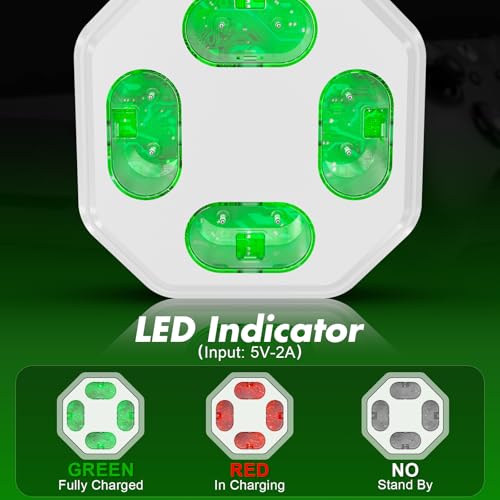 4 Pack Rechargeable Battery Pack Compatible with Xbox Series S/X,Charger Dock with 4 x 3600mWh NiMH Controller Battery Pack for Xbox One Wireless Controller - color: White