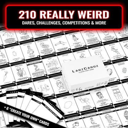 Weird Drinking Game for Adults - 216 Cards, Dares & Challenges | 210 insane prompts, easy-to-learn party starter for 3+ players, unhinged adult humor, college parties, game nights & pregames