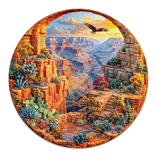 National Parks Puzzles for Adults 1000 Pieces (26.5in) | Round Nature Jigsaw, Impossible Difficult Hard Challenging Puzzles, Art Puzzle for Home Decor - color: National Parks