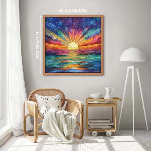 Impossible Puzzle for Adults 1000 Pieces, Ocean Sunset Puzzles with Colorful Rainbow Gradient, Magic Nature Art Jigsaw Puzzle, Challenging Hard Puzzle for Adults - style: Ripples of Light Puzzle