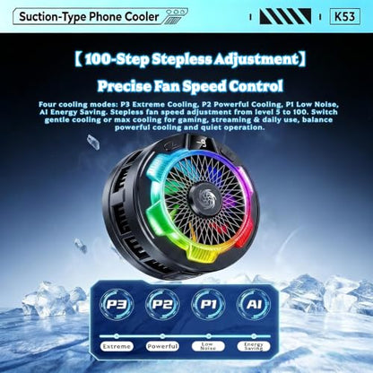 Magnetic Phone Cooler for Gaming, Cell iPhone Cooling Fan Hot Weather, Portable RGB Mobile Enfriador para Celular Case, Ventilador para Telefono ipad Keep Phone Cool, for iPhone/Android Series Phone