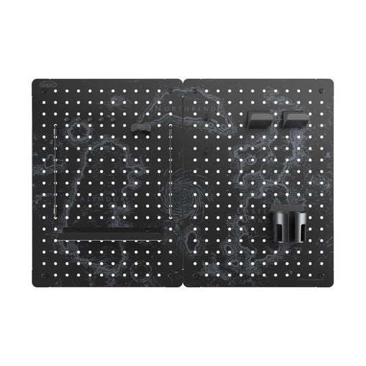 Blizzard Wow Official Licensed Heavy Duty Metal Pegboard 2 Pack Peg Board | Black Pegboards Wall & Desktop Organizer, Pegboard Panels with 7 Kinds of Accessories, Map of Azeroth, 22.8 * 16.6in - size: 22.8" * 16.6"-2 Pack