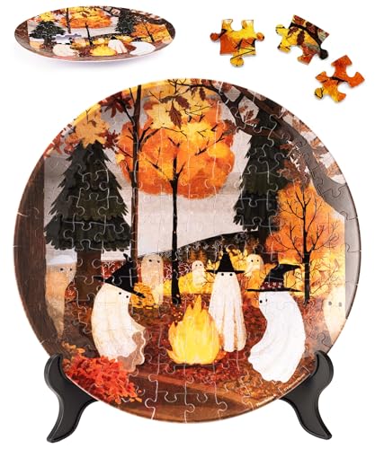 PieceRelax 3D Puzzle Plate 124 Pieces - Katherine Blower - Autumn Bonfire – Jigsaw Puzzle for Adults, Decorative Plate with Durable Plastic Pieces, Ideal Gift for Home or Office Décor [PL1022] - color: Katherine Blower - Autumn Bonfire