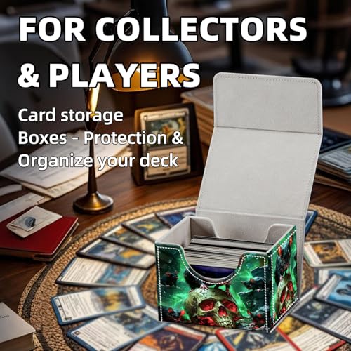 Trading Card Storage Box, Holds 100+ for MTG Cards, Premium PU Leather with Magnetic Closure, Rats Round A Glowing Skull Durable Deck Box for Magic the Gathering, Trading Card Games - color: Rats Round A Glowing Skull