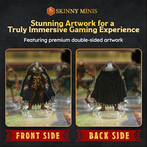 Skinny Minis Undead Miniatures Set, 12 Medium Flat Minis, D&D Compatible 2D Miniatures for 5e & Pathfinder TTRPG, Tabletop RPG Monster Minis for Dungeon Master Roleplaying Games