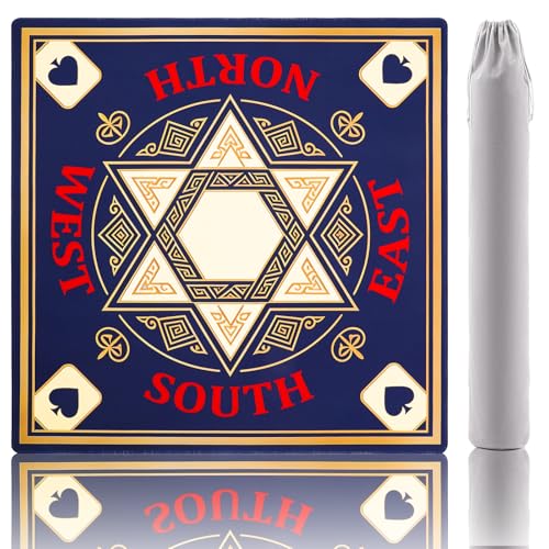 Mahjong Mat for Table, American Mahjong Mat with Printed Rules, 31.5 x 31.5Inch, Anti-Slip, Noise-Reducing Table Cover for Mahjong, Dominoes, Board Games, Poker, and Card Games (Navy Blue) - color: Navy Blue