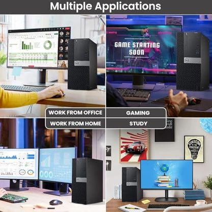 Dell Gaming Desktop Tower Computer PC – Intel Core i5-6500 – 32GB RAM – 1TB SSD – GeForce GTX 1050 Ti – New 24" Monitor – RGB Keyboard & Mouse – RGB Speakers – Wi-Fi – Windows 11 Pro (Renewed)