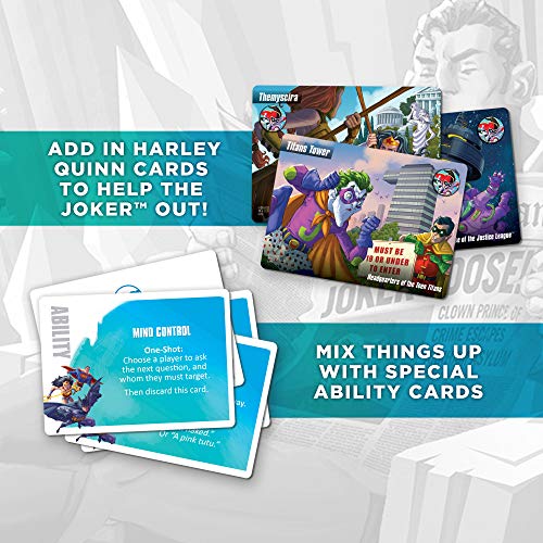 DC Spyfall - The Perfect Party Game - Find The Joker Before Time Runs Out - for 3 to 8 Players - Board Games for Teens and Adults - Featuring Batman, Superman, Wonder Woman, and More - Ages 13+