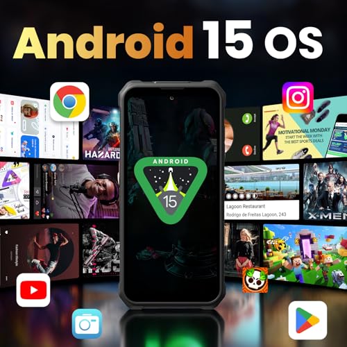 FOSSIBOT F110 Pro Rugged Smartphone Unlocked 5G Android 15, 128dB Loudest Speaker 20GB+128GB /2TB 10000mAH, 6.7'' HD Display 50MP Rear Camera, IP68/69K Waterproof, NFC/Dual SIM/Widevine L1 - color: Oranger