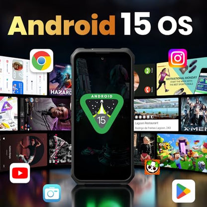FOSSIBOT F110 Pro Rugged Smartphone Unlocked 5G Android 15, 128dB Loudest Speaker 20GB+128GB /2TB 10000mAH, 6.7'' HD Display 50MP Rear Camera, IP68/69K Waterproof, NFC/Dual SIM/Widevine L1 - color: Oranger