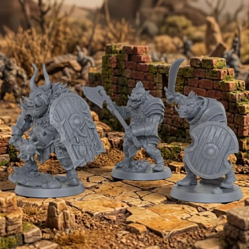 Fantasy DND Miniatures- Role Playing Tabletop Game Minis Orc Boar Fighter AS1029 | Premium 1:56 scale unpainted miniatures set; ideal fantasy Rpg Figure collection for tabletop rpg game custom painters.
