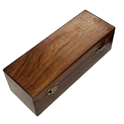 Marion Domino Double Six Two Tone Blue & White Jumbo Tournament Professional Size with Spinners in Dovetail Sheesham Wood Box. - color: Two Tone Blue-white