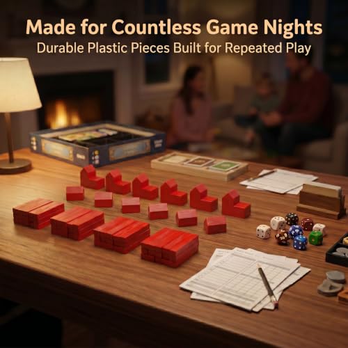 Replacement Pieces for Settlers of Catan – Roads, Settlements & Cities Set, Durable Game Tokens, Compatible with Catan Board Game Accessories, Game Pieces Plus Bonus Pieces (Red) - color: Red