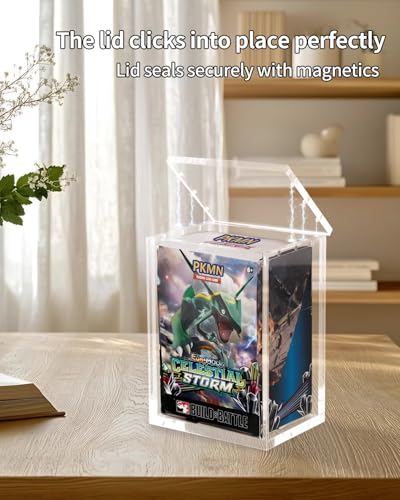 Premium Booster Bundle Acrylic Case Magnetic Lid Clear Display Case Compatible with Scarlet & Violet—Prismatic Evolutions/Journey Together/Destined Rivals Booster Bundle Packs (Box Not Included)