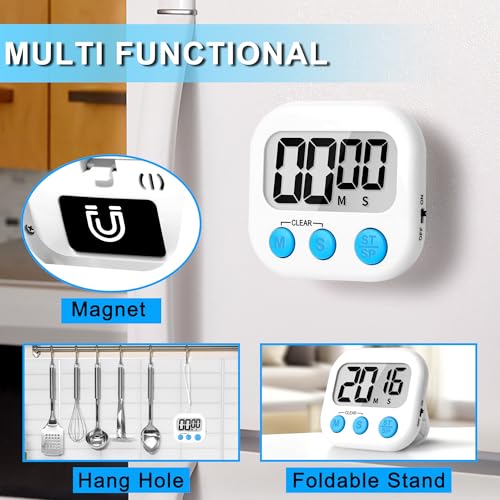 ZILLEEN Classroom Timer for Kids Teachers 2 Pack Digital Timers, White - color: White & White